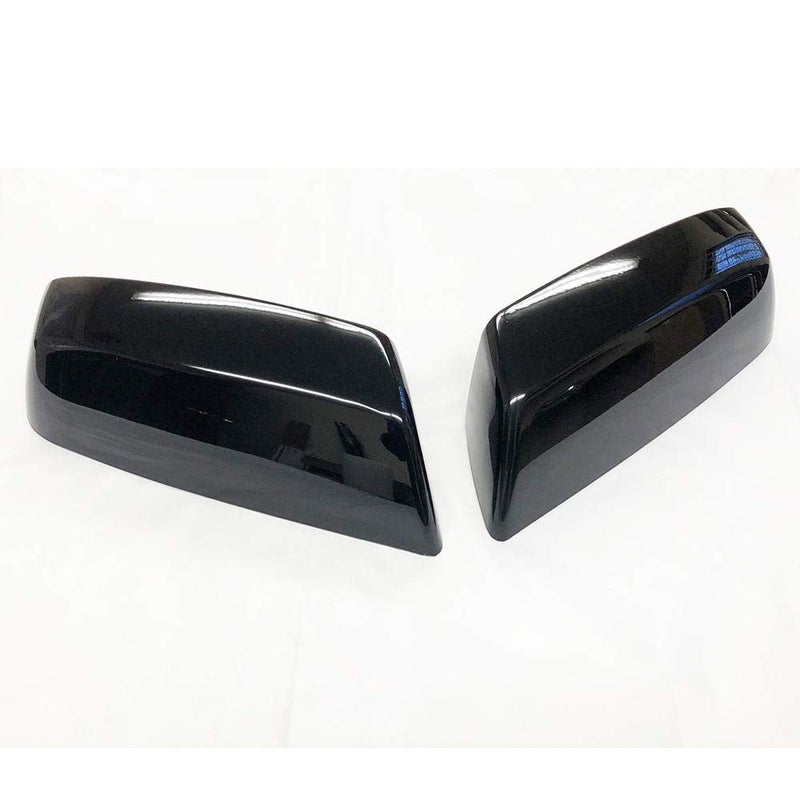 S SIZVER Ultra Finish Glossy-Black Series 2pcs Top Half Mirror Covers Compatible with 2014-2019 Chevrolet Silverado+GMC Siera 1500+2500+3500 Non-Towing Mirror Model - Image 1